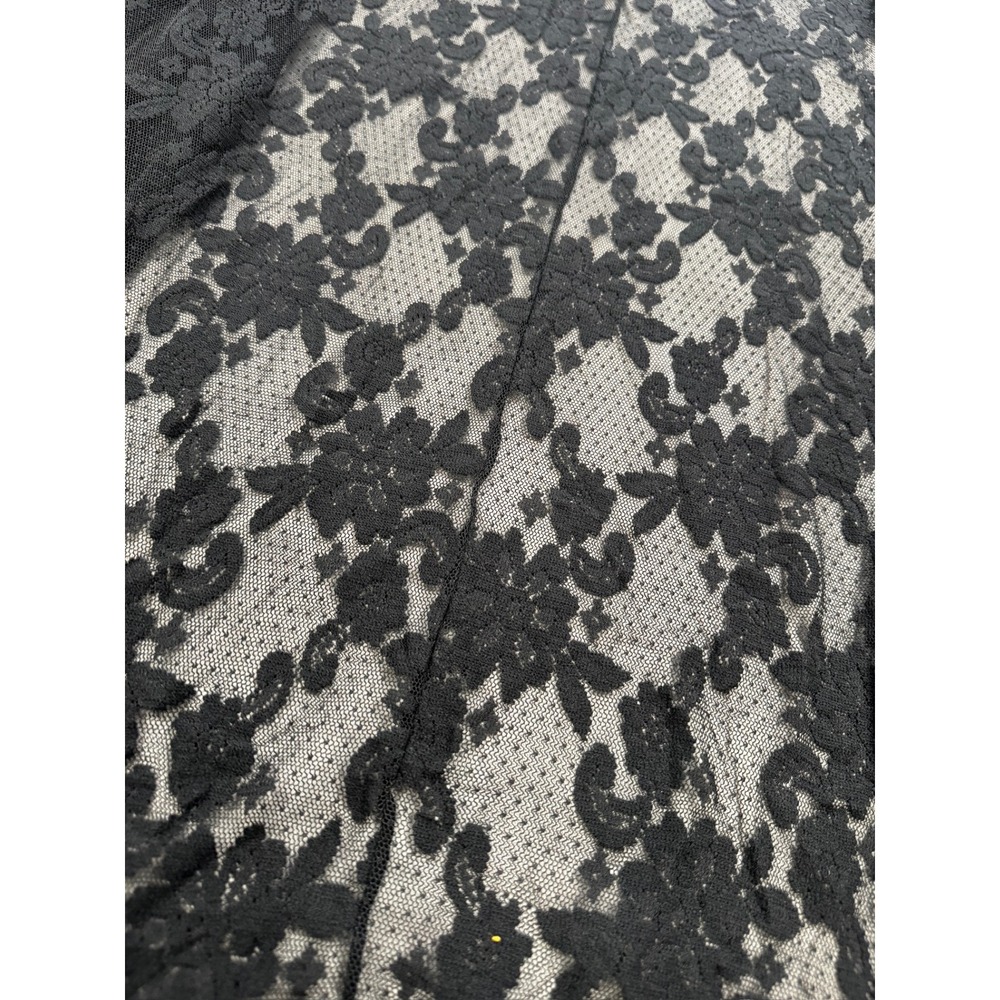 Torrid Black Floral Lace Longline Kimono Duster Open Front Plus Size 1/2